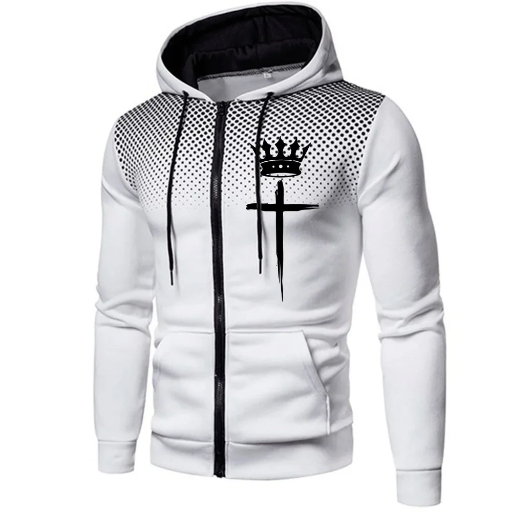 

Fashion Autumn Winter Versatile Men's Sweatshirts Zip Jacket Daily Hoodies Mens Casual Outdoors Printing Quality Sports Clothing