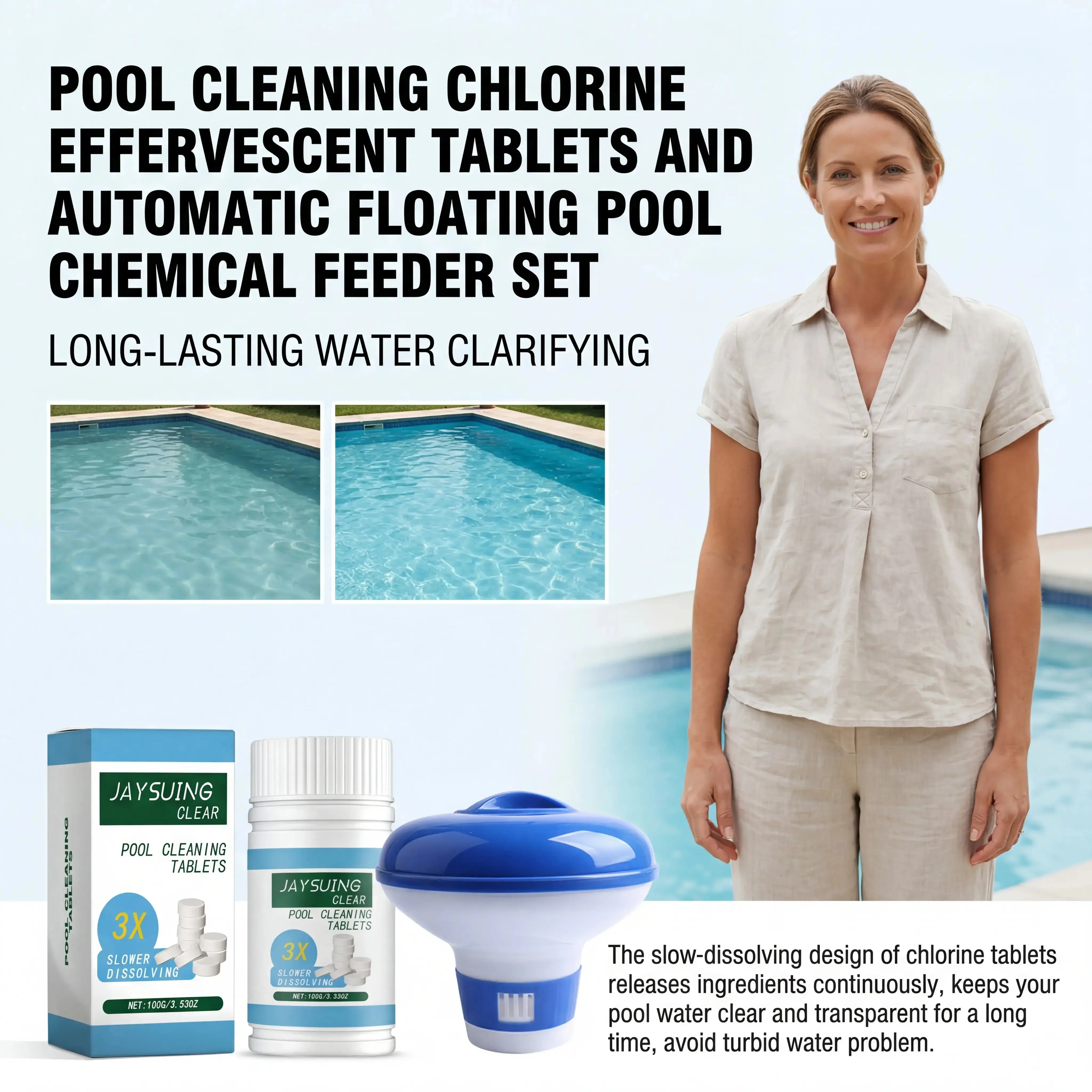 Schwimmende Behälter für Schwimmbadreinigung, schwimmender Chlormittelspender, Sterilisator, Brausetabletten-Spender