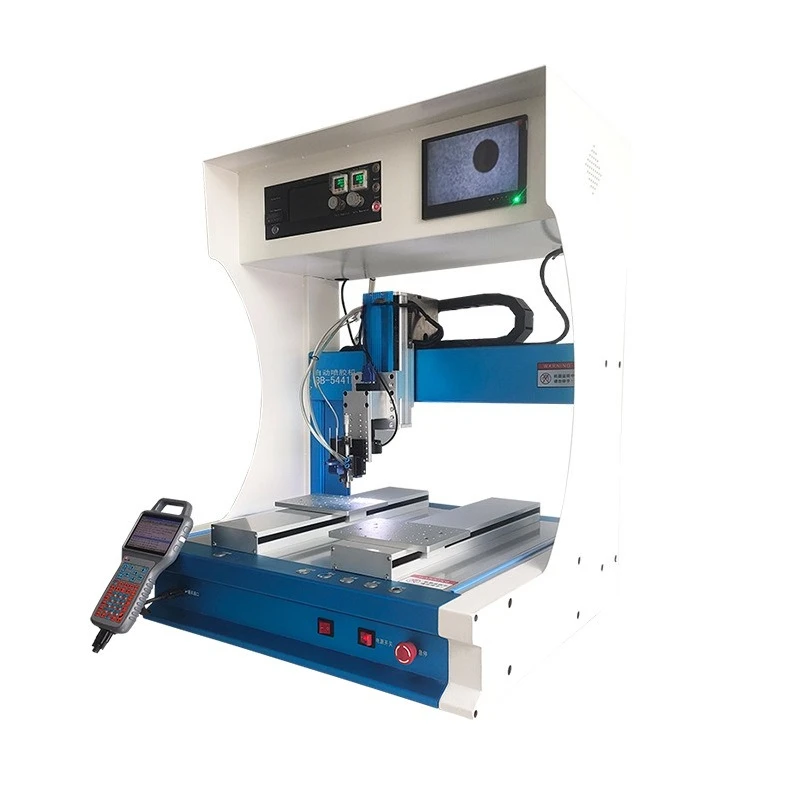 Precision non-contact high-speed glue spraying machine equipment, four-axis rotating video automatic glue spraying machine