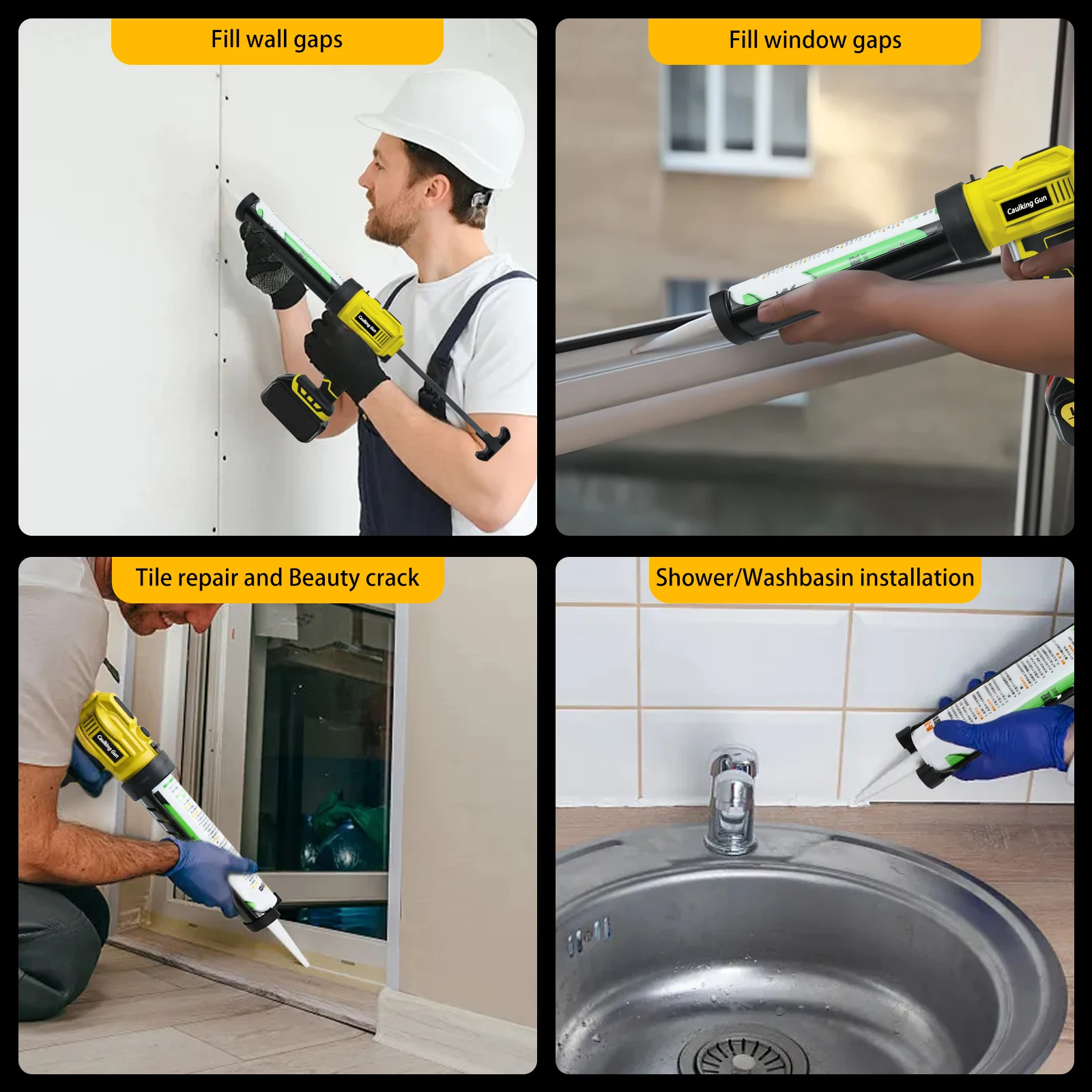 Elektryczny pistolet do uszczelniania 10 uncji/300 ml Akumulatorowy pistolet do uszczelniania 4 regulowane prędkości z diodą LED do akumulatora Dewalt 20 V (bez akumulatora)