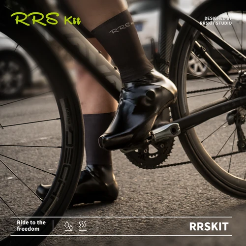Imagen 2 del producto Rrskit Cubierta protectora para zapatos resistente al viento e impermeable, goma ligera, elástica, práctica cubierta para zapatos de bicicleta de carretera de alta calidad