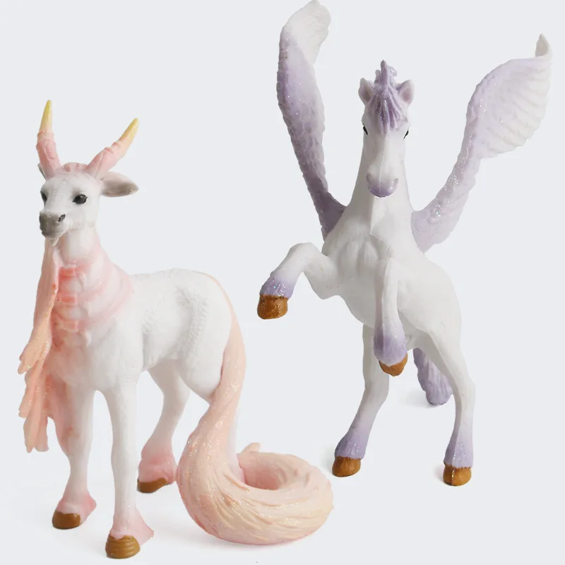 Funny European Mythology Pegasus Unicorn Model Fun Girls Cute Toys Animals Decorative Ornaments Children's Holiday Birthday Gift