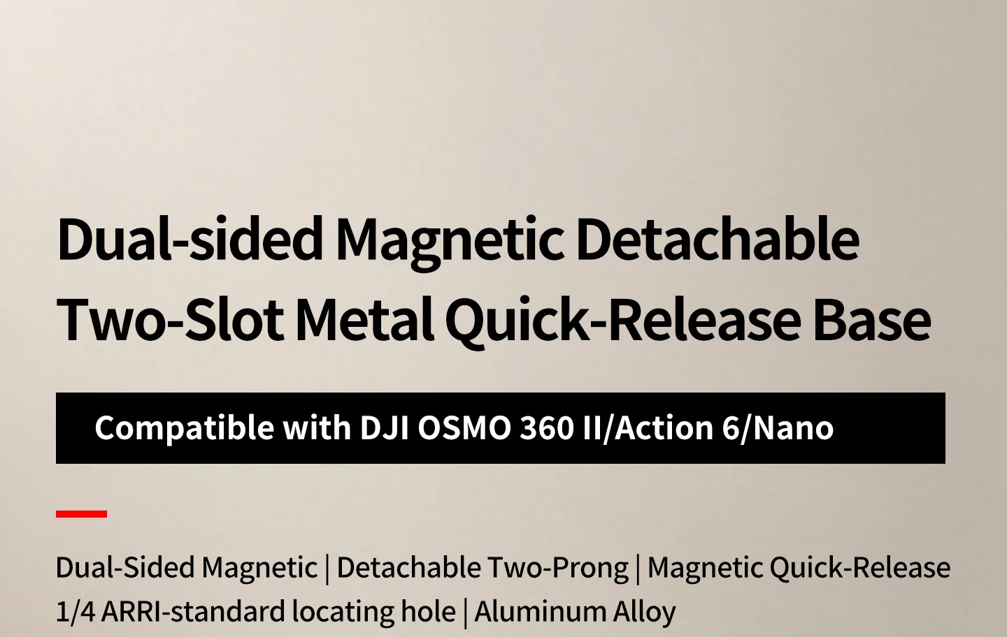 Doppelklaue Magnetischer Schnellwechsel-Adapter für DJI Osmo Nano Action 6 Kamerahalterung Aluminiumlegierung Outdoor-Reise-Vlog-Halterung – Detail 1