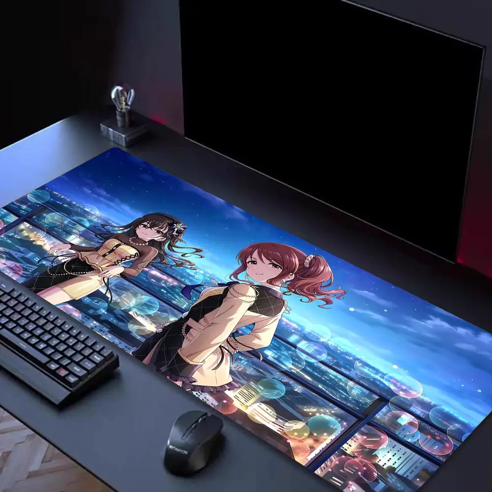 CGSS T-The Idolmaster  Mouse Pad Tapetes de Mesa Teclado, Borracha Kawai, Tapete de Mesa Antiderrapante, XXL90x40cm