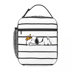 Custom Cute Cartoon Snoopy Thermal Insulated Lunch Bags Women Portable Lunch Box for Outdoor Picnic Storage Food Tote Bags