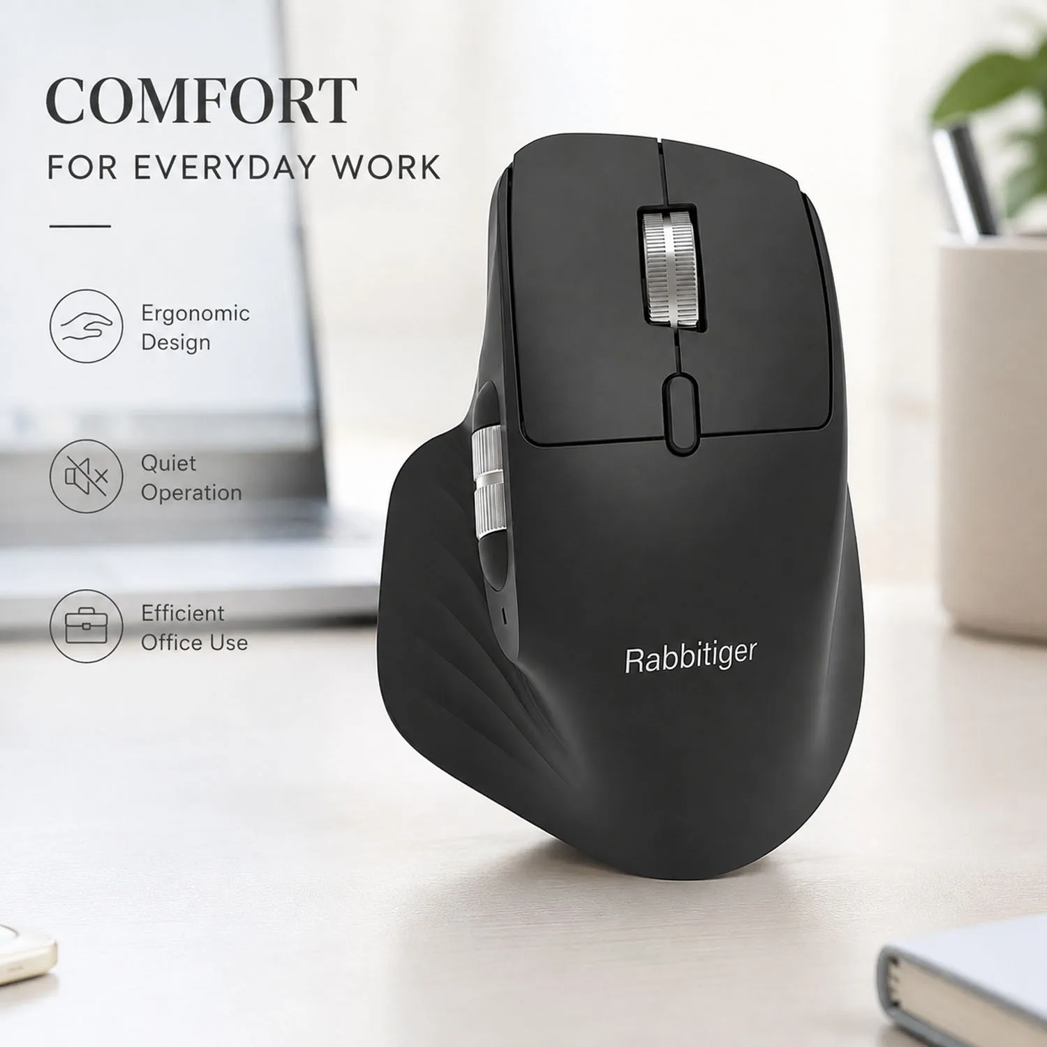 New Multi-Mode Rechargeable Wireless Bluetooth Mouse DPI Adjustable Ergonomic Design Office Optical Mouse Mechanical Feel For PC