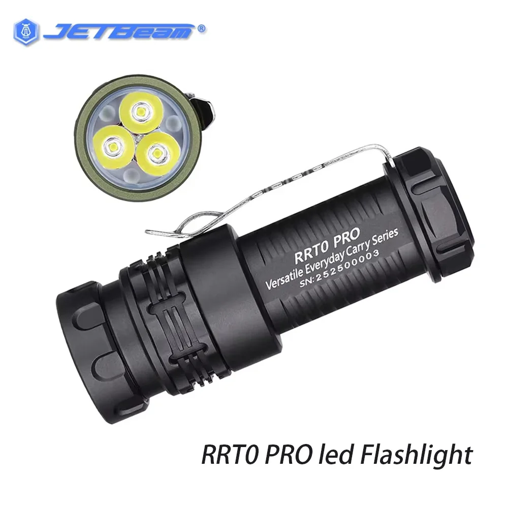 Jetbeam RRT0 PRO LED Flashlight 1680LM Flashlights High Lumens Equipped With 3 High-Brightness LED RGB Torch Light For Camping