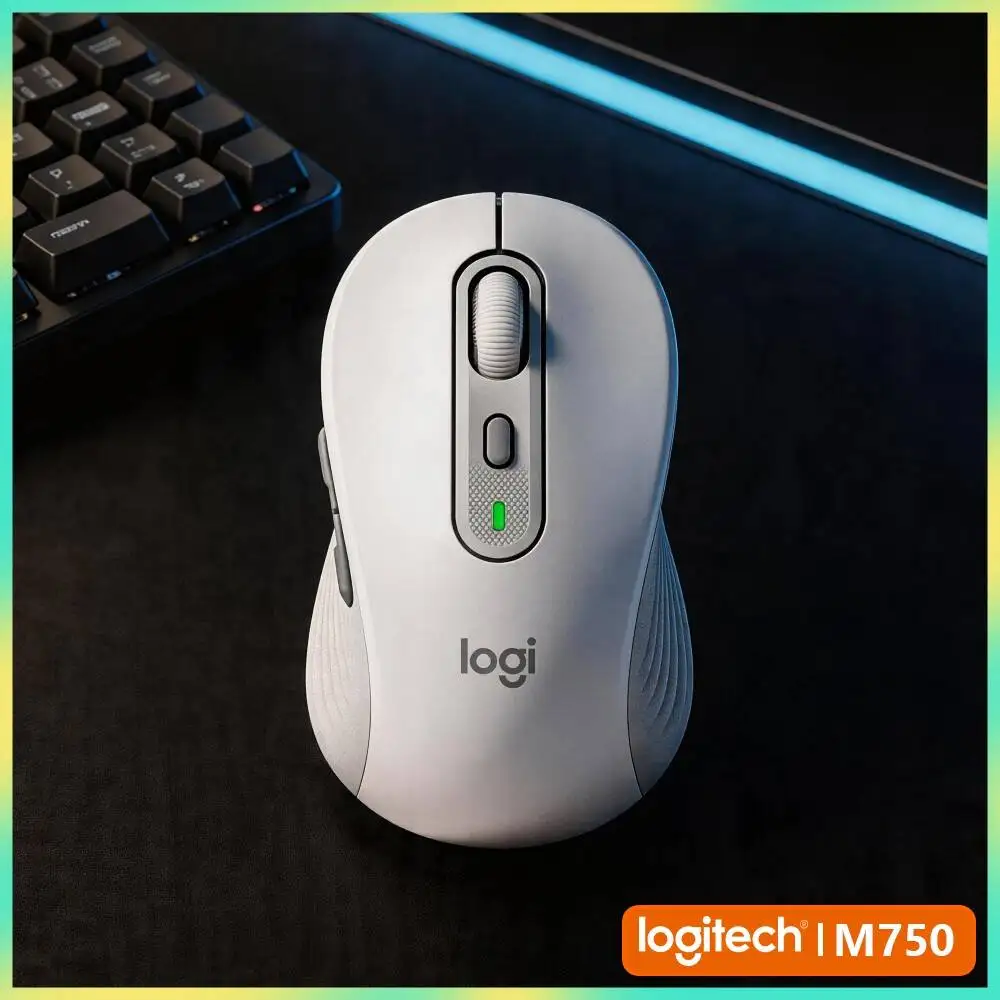 Logitech M750 Ergonomic Mouse - Quiet Comfort Clicks, 3-Device Fast Sync, 20-Month Battery, Daily Home Office Tool Pick
