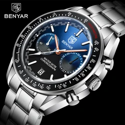 2022 BENYAR New Top Luxury Men orologi Moon Watch For Men cronografo sportivo al quarzo 50M orologio impermeabile luminoso Reloj Hombre