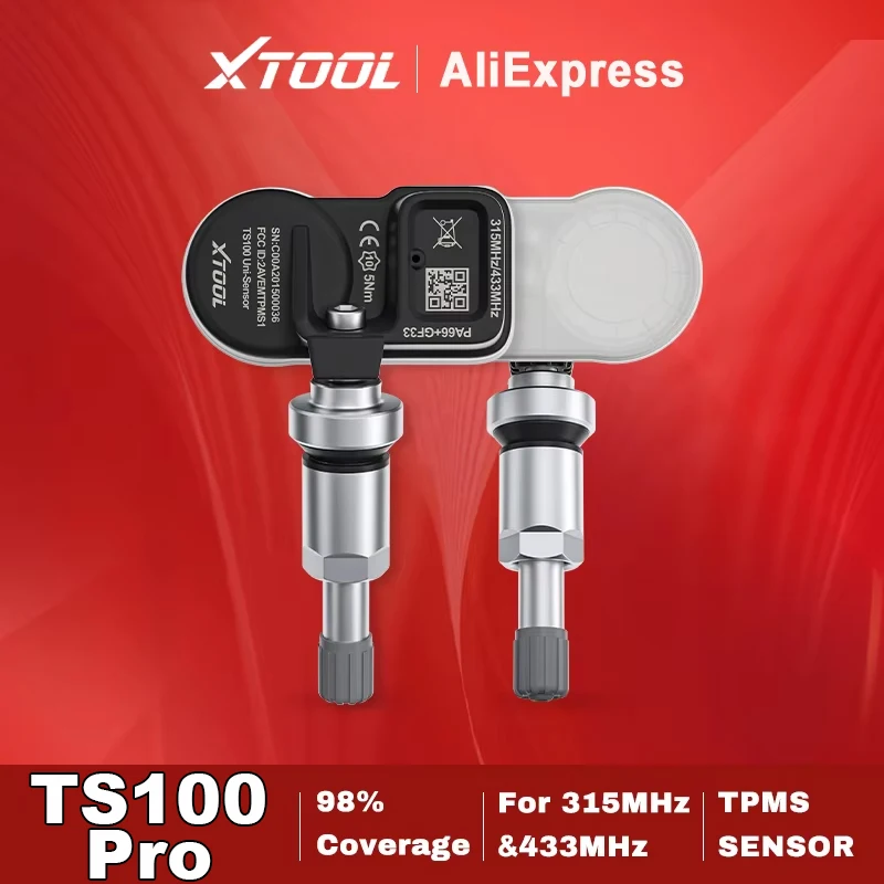 XTOOL TS100 Pro TPMS Sensor Tools Tire Pressure Monitor Programming Sensor for 433& 315MHZ, TPMS Sensor Tire Repair Scanner
