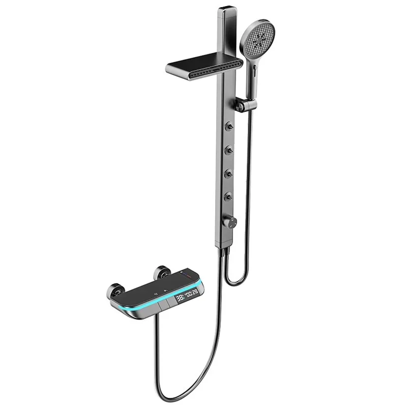 

Minimalist, shower set, small apartment, constant temperature, digital display, all copper.