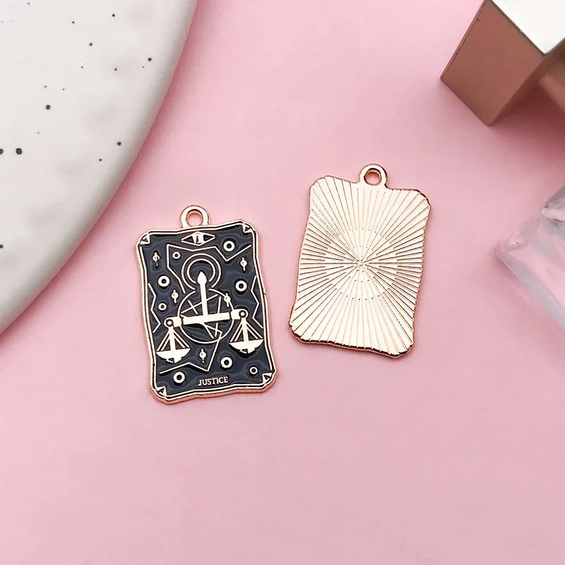 10PCS European and American retro dark tarot card DIY accessories, pendants, necklaces, earrings, keychains image 4