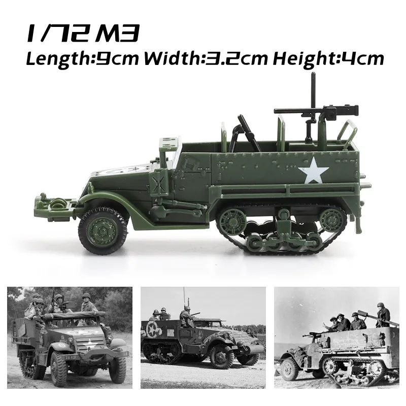 4D 1/72 M3 Half-track Armoured Personnel Carrier Glue-free Easy Assembly Model DIY Puzzle Military Chariot Toy