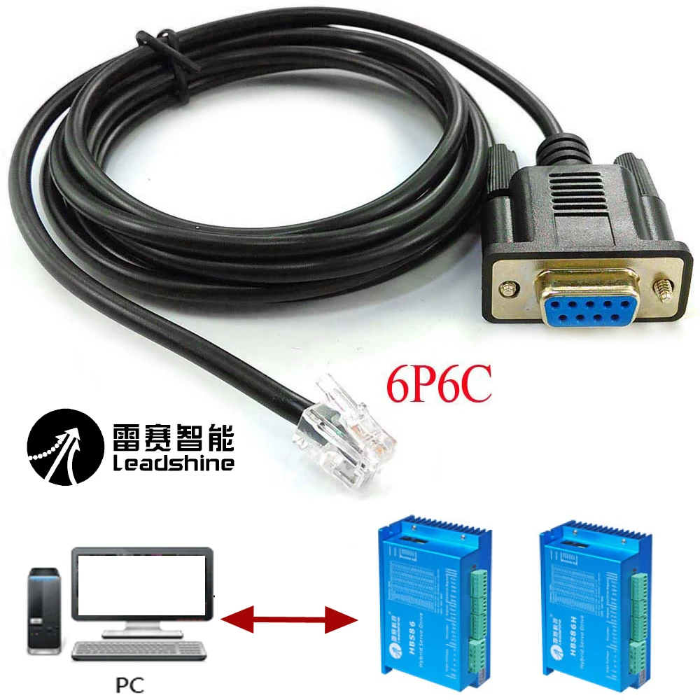 DB9-RJ12 Serial Adapter for Leadshine HBS86H Hybrid Servo Drives Encoder Cable HBS86 Programming Cord