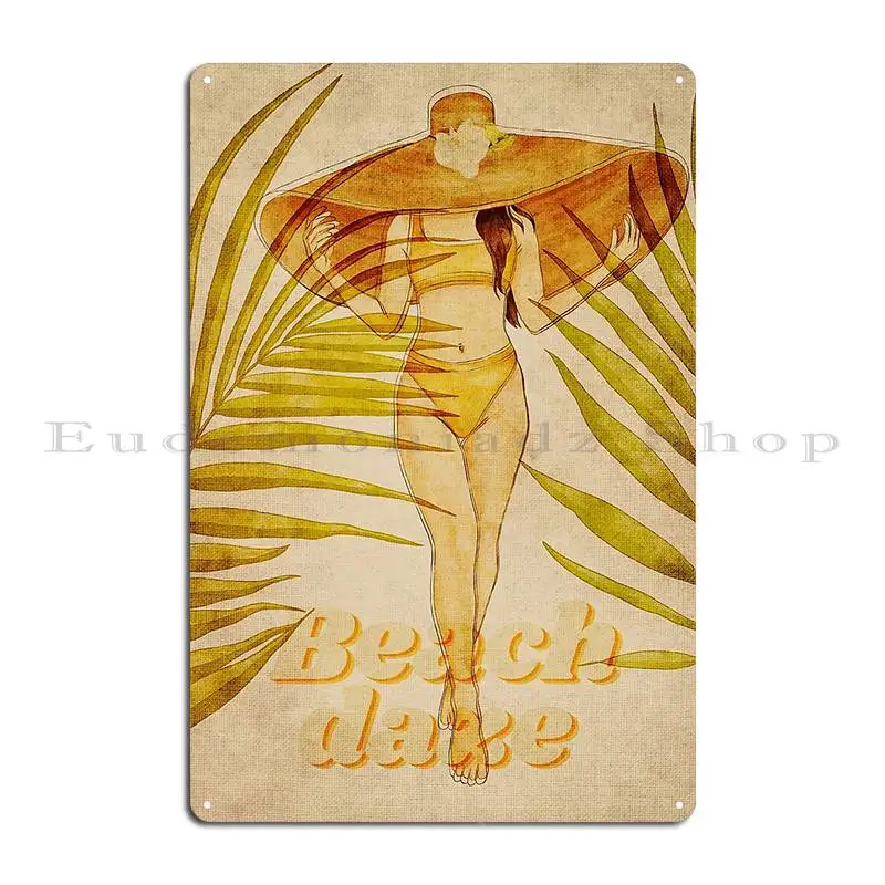 Vintage Summer Beach Babe Beach Daze Metal Plaque Poster Cinema Garage Custom Pub Plates Plaques Tin Sign Poster