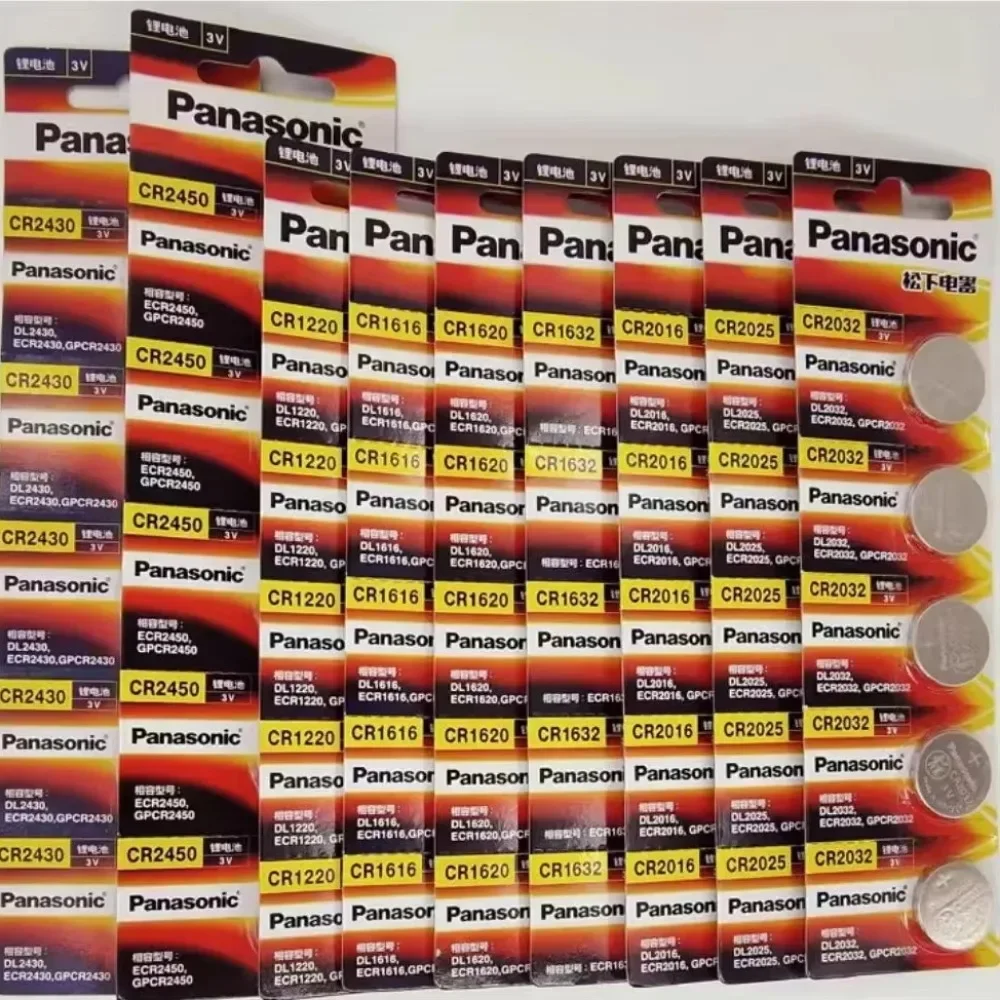 100%Original 100PCS Panasonic CR2032 battery pila cr2450 CR2025 CR2016 CR2430 CR1220 CR2012 CR2477 CR1620 CR1632 CR1616 battery