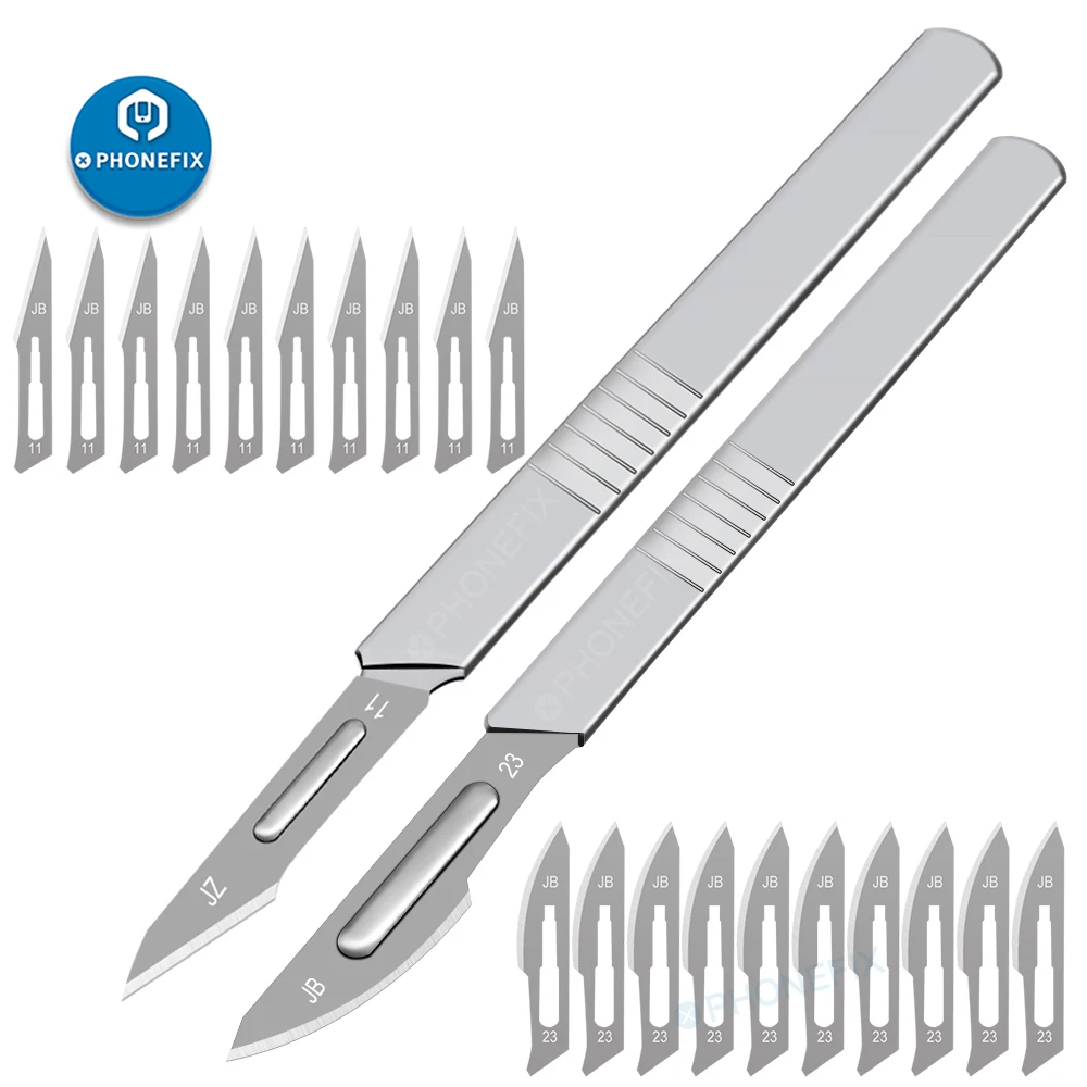 Mijing KC8 Glue Removal Knife 11# 23# Blades with Handle Scalpel DIY Cutting Tool for Main Board IC CHIP PCB Repair Gule Remover