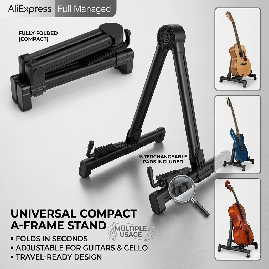 

2 Pack Portable Foldable Guitar Stand A Frame Folding Holder Racks For Electric Acoustic Bass Guitars Ukulele Violin Instruments