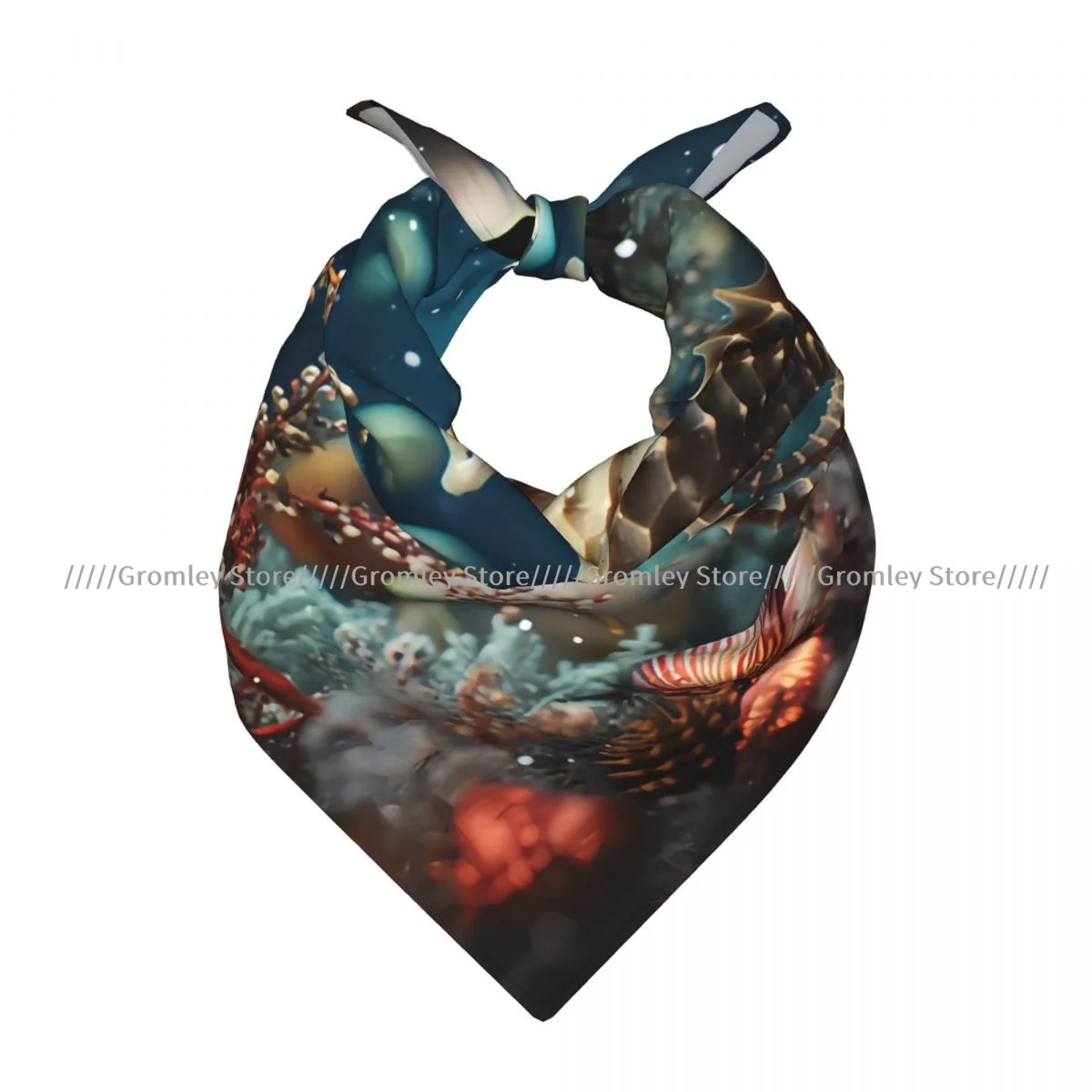 Seahorse In The Underwater World Square Scarf Ladies Casual Head Neck Wrap