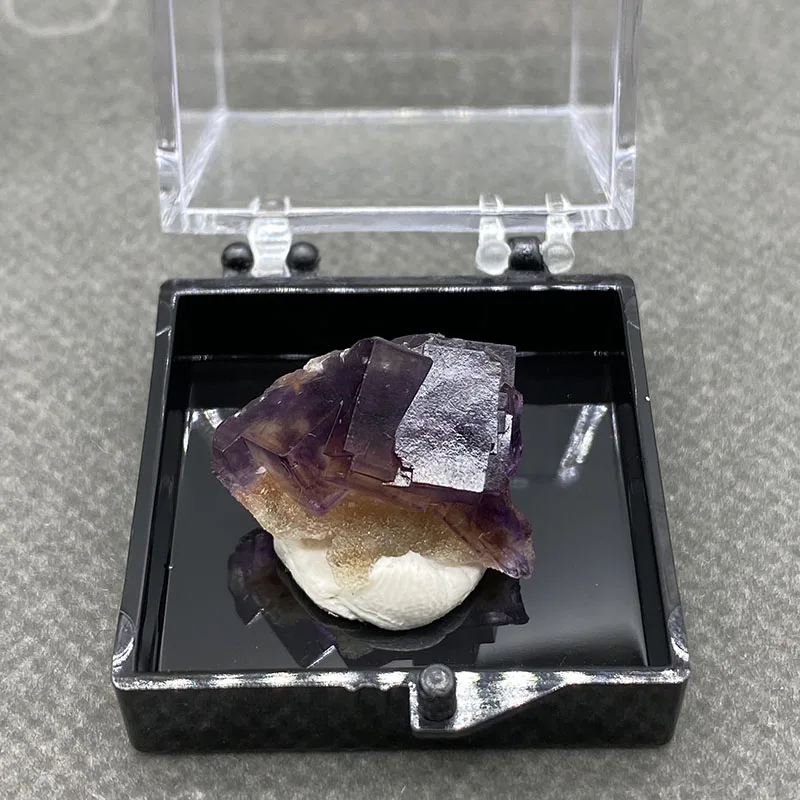 100% Natural Purple Window Fluorite Crystal Raw Stone Specimen Collection from Anhui, China