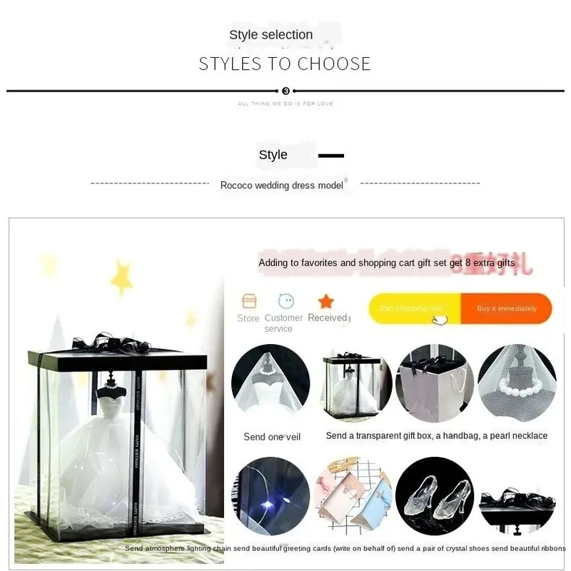 Gift Girl Toy Wedding Dress Model Decoration Crafts Tight Stitching Lightweight Can Make Gift Doll Wedding
