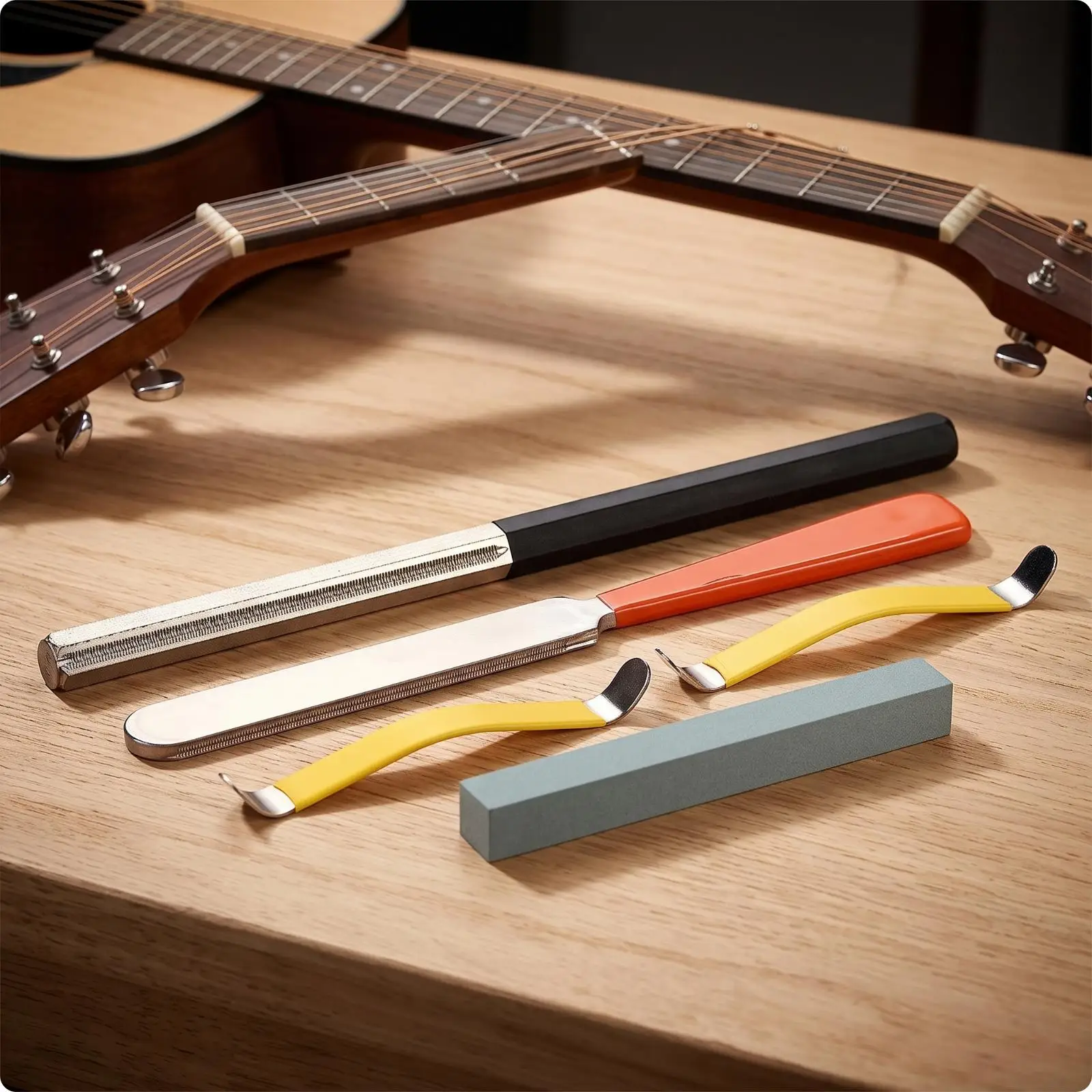 5 Pieces Guitar Fret Filing Kit Precision Guitar Repair Tool Kit Compact