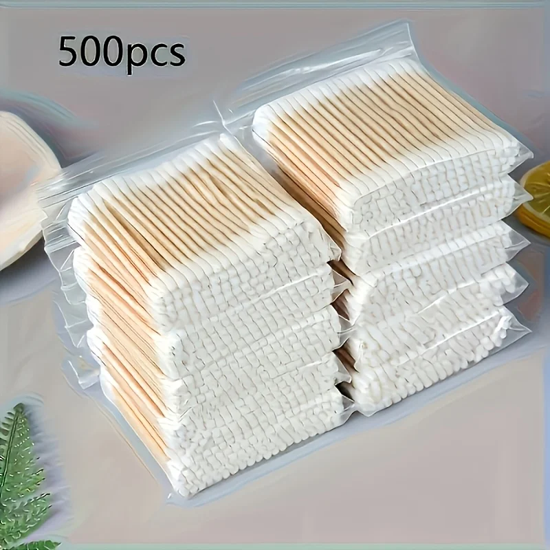 

500 Double-ended Swabs, Paraben-free, Multi-purpose Cleaning and Care, Suitable for Gentle Ear Cleaning and Makeup Application