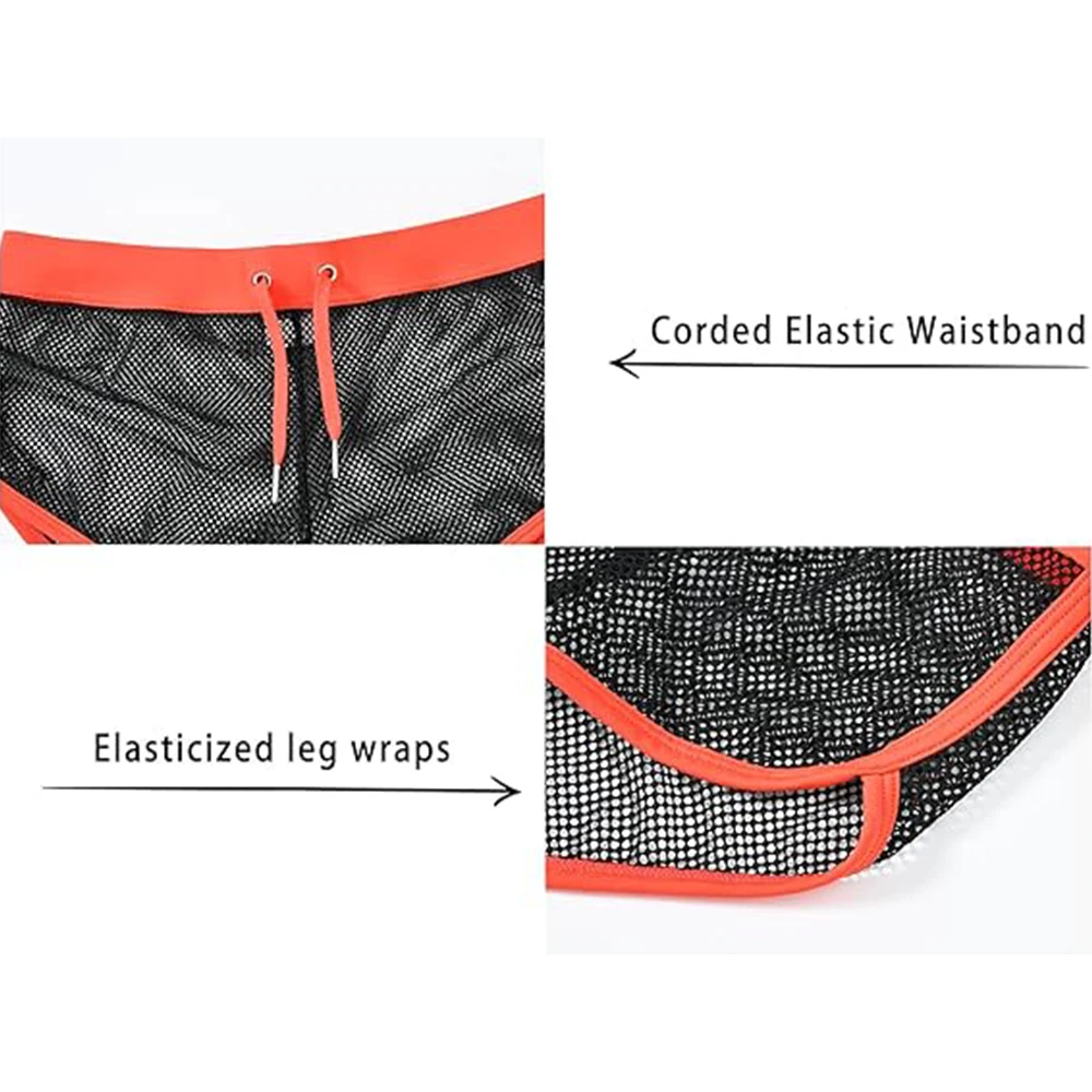 Zonbailon Men's Mesh Shorts,Sexy Fishnet Boxer Underwear,See Through Openwork Boxers For Men