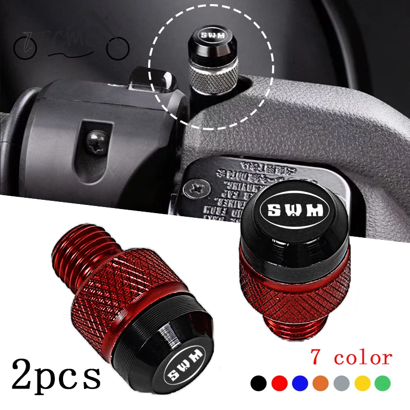 

For SWM Logo G05 G01 SwmX3 7 EROE X2 G03F SM500 VMX Accessories M10*1.25 Motorcycle Mirror Hole Plugs Screws Bolts Cover Caps