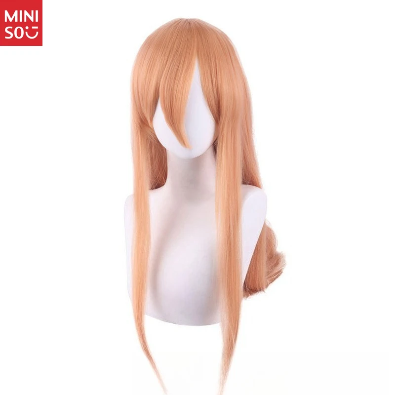 

Miniso Chainsaw Man Power Cosplay Wig, Long Apricot Orange Custom Blended Hair for Devil Costume