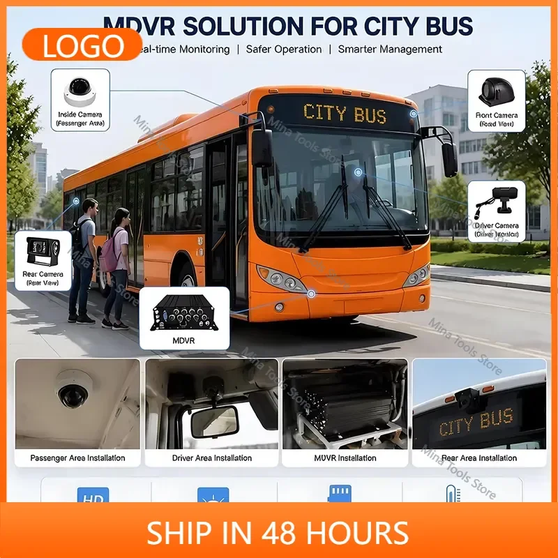 8CH AI Mobile Digital Video Recorder DMS ADAS BSD 4G WIFI 4TB HDD Storage for Public Bus Truck Fleet Monitoring