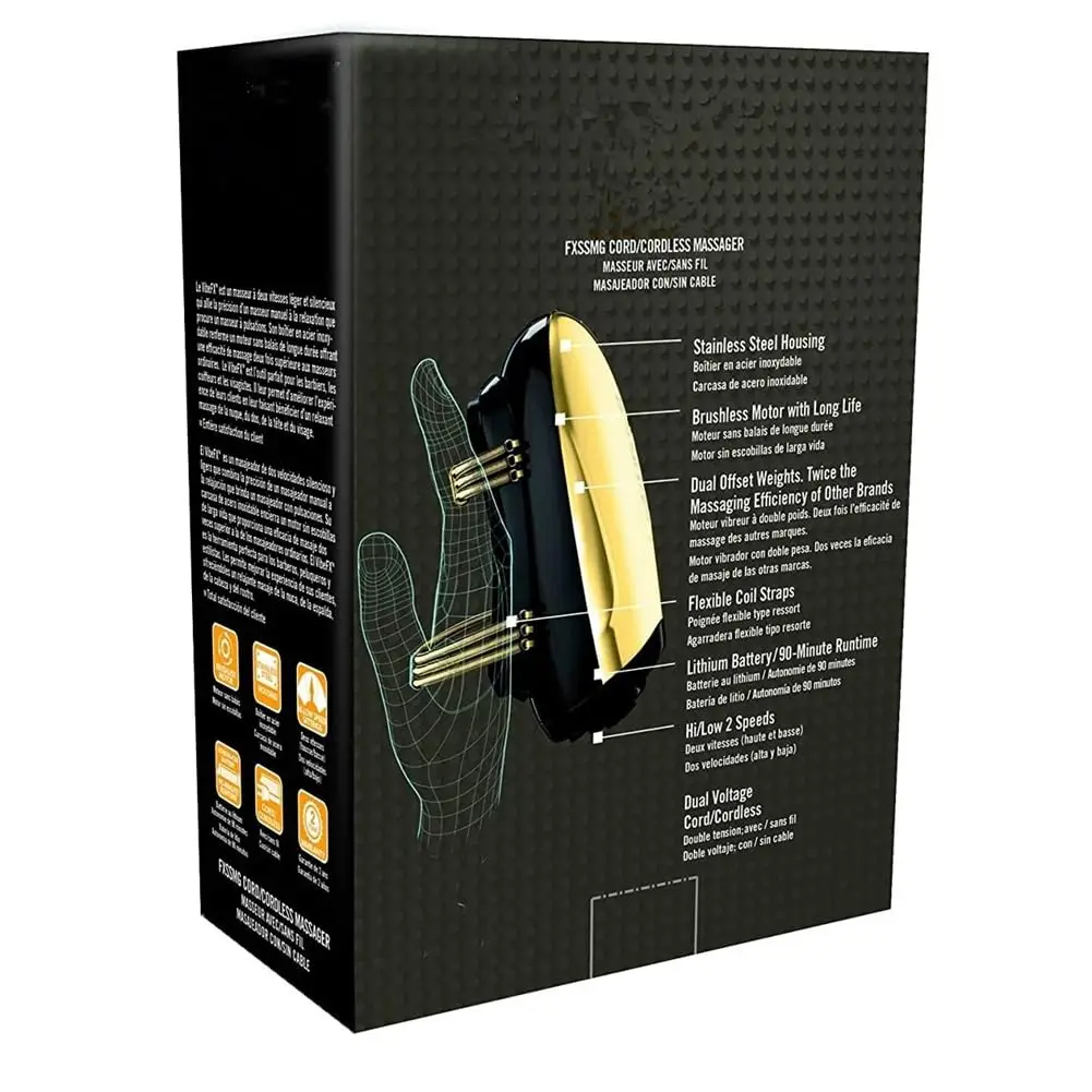 Professional Massager Cordless Metal Handheld Heat Massager Men's Barberology Massager 2 Massage Node Vibration Head Massage US