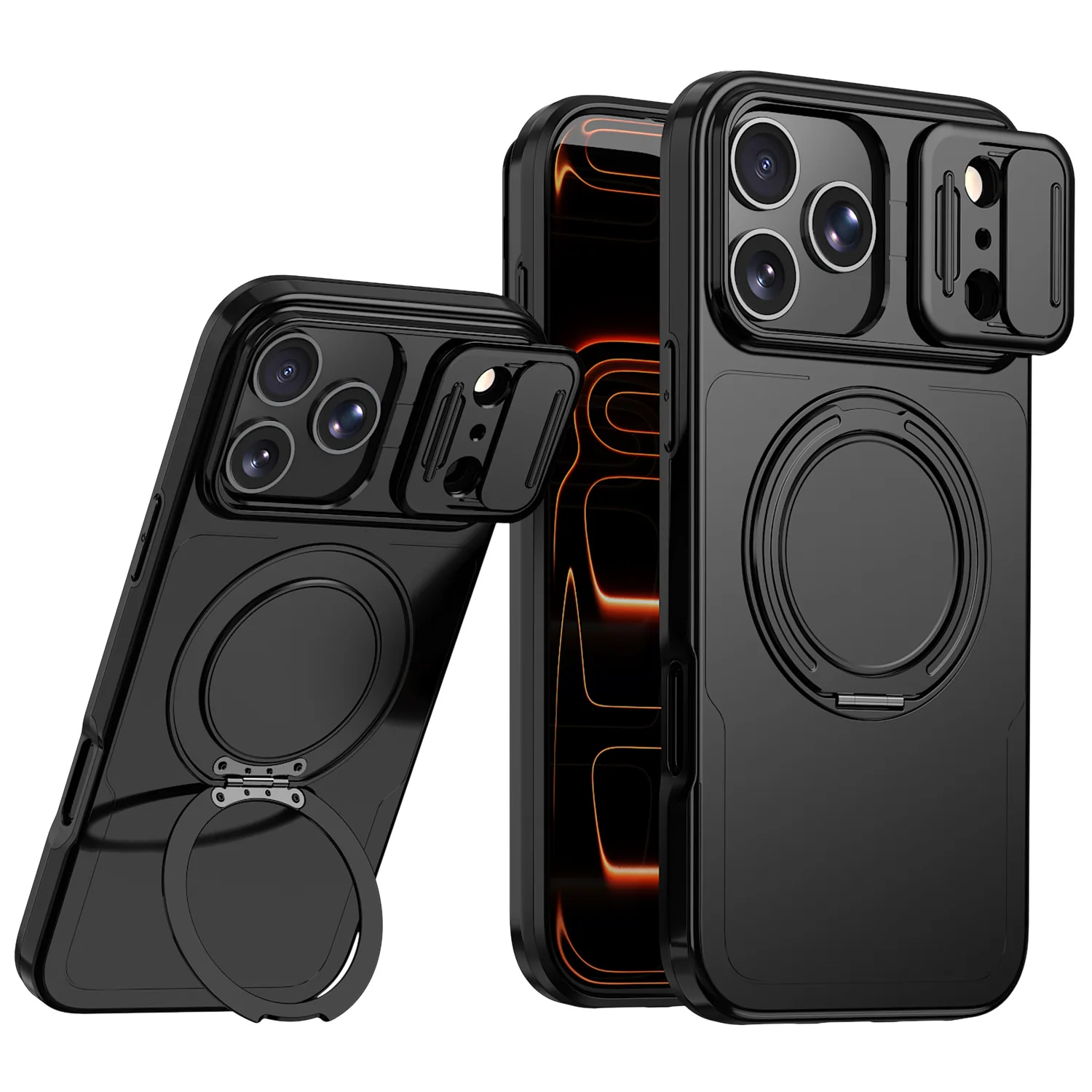 Wallet Case for iPhone 18 Pro/18 Pro Max Kickstand Card Slot Sliding Window Dual Layer Full Protection Cover