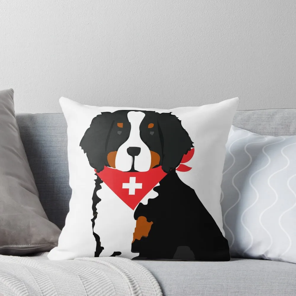 Bernese Mountain Dog Swiss Cross Throw Pillow luxury decor christmas pillowcases Sitting Cushion Sofas Covers pillow