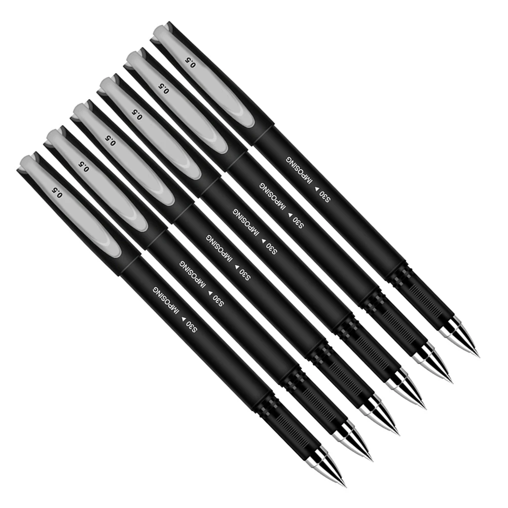 

6pcs Carbon Pens 0.5mm Black Ink Signing Pens for Adults Smooth Writing Gel Charcoal Pencils Men Business Gifts
