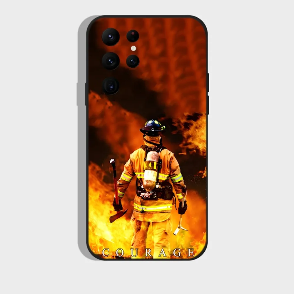 Firefighter Heroes Fireman Phone Case For Samsung S24,S22 Ultra,S20,S30 plus,S22 plus,S23,S30 ultra 5G Silicone Cover