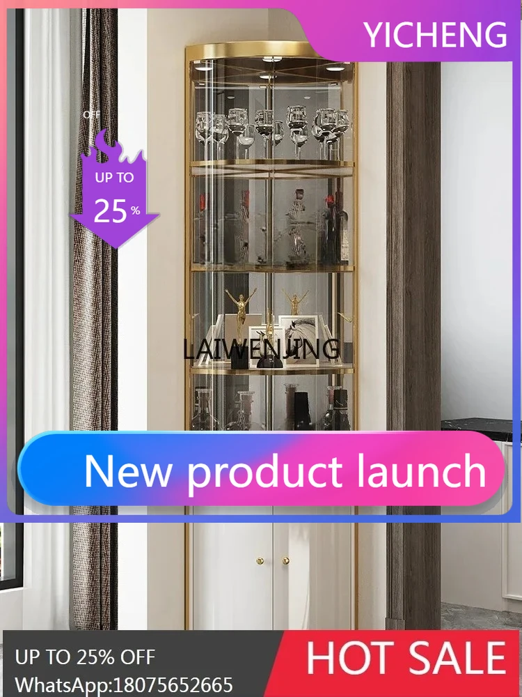 LYY Living room corner rack light luxury corner cabinet storage corner wine cabinet