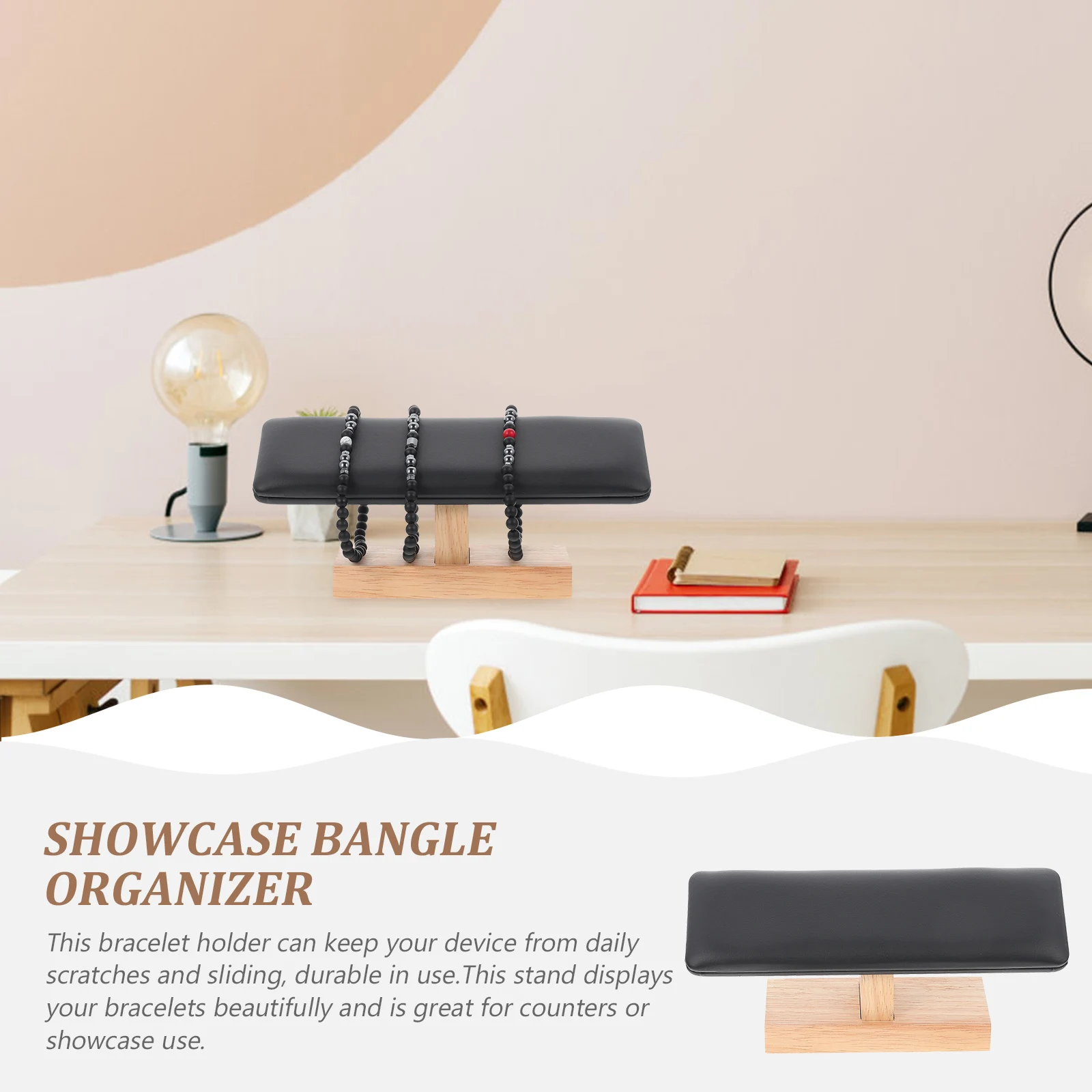 

1Pcs Versatile Wooden Leather Jewelry Display Stand Bracelet Rack Watch Holder Organizer