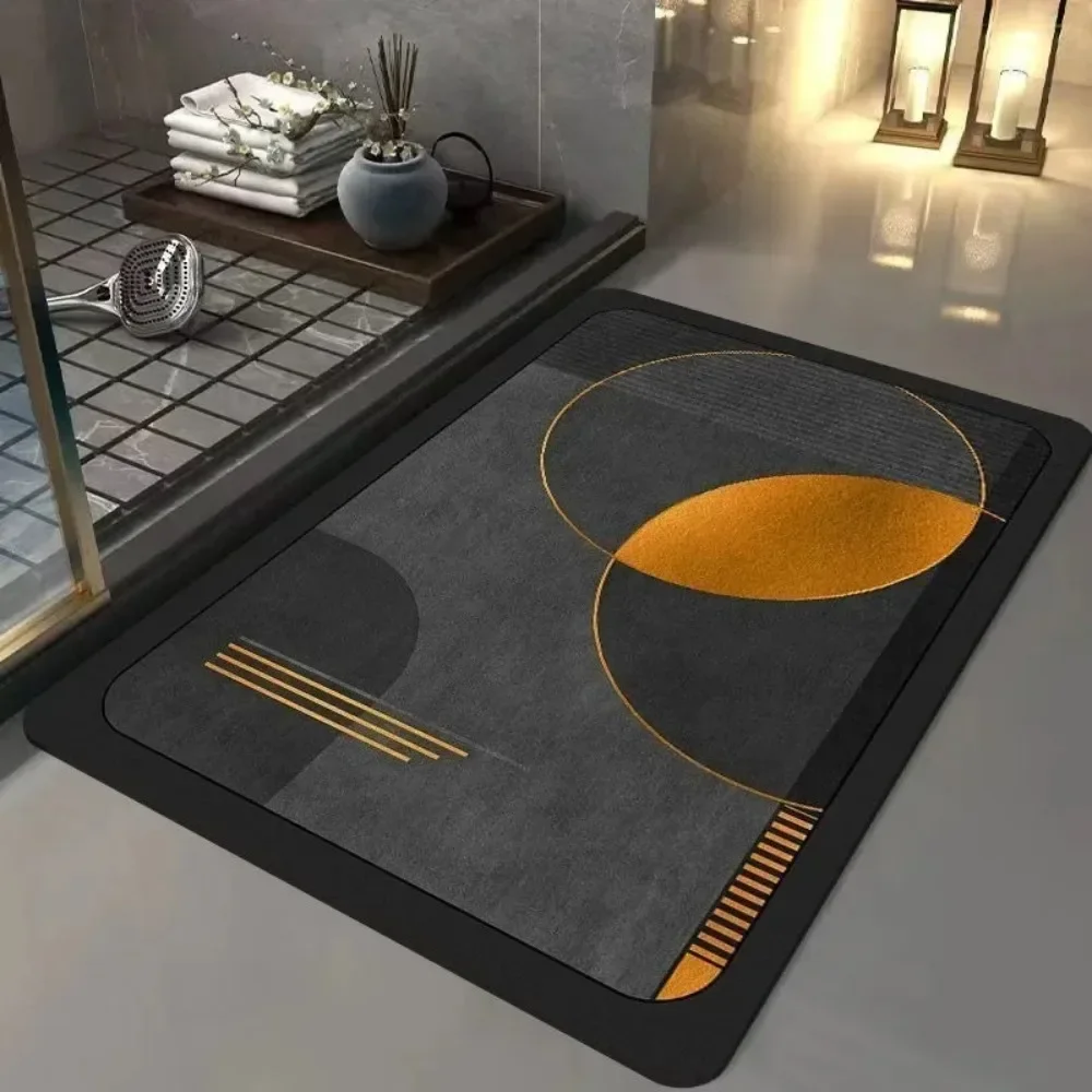 Luxury Bathroom Foot Mat Diatom Mud Super Absorbent Non-slip Rubber Sole Bath Mat Dirt-resistant Fast Drying Floor Mat