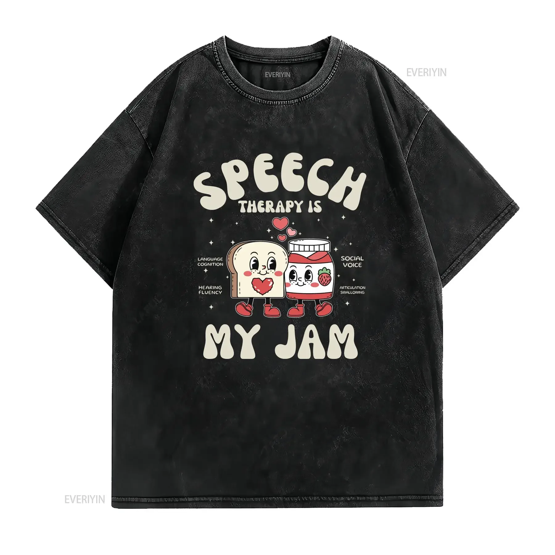 Speech TherapisT T Shirt Therapy is My Jam SLPA Graduation Crew vintage Washed Top For Everyday Wear Stylish graphic homme