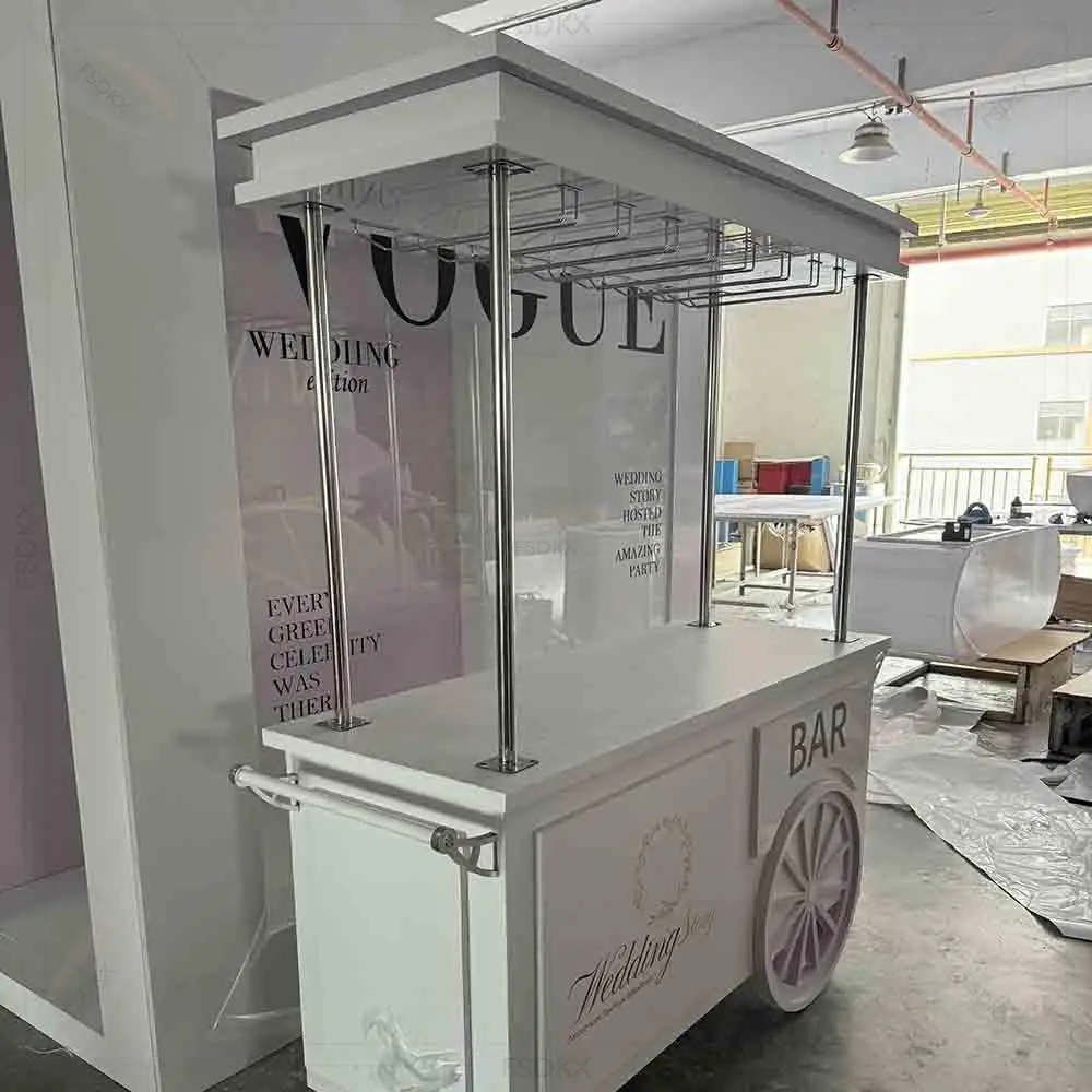 FSDKX New Design Wedding PVC Acrylic Sweet Cart Candy Dessert Cart for Sale view 3