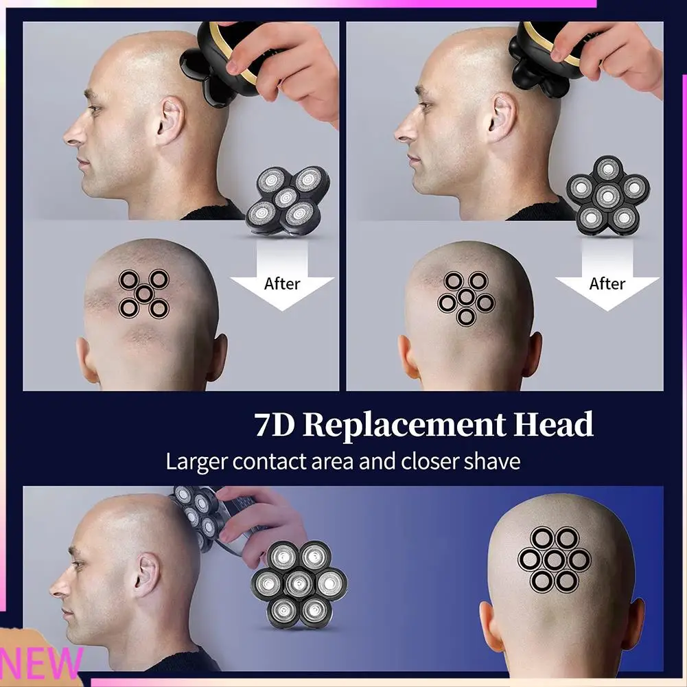 

B15C Replacement Electric Shaver Head Electric Shaver 7D Independently 7 Cutter Floating Head Waterproof 2Pcs