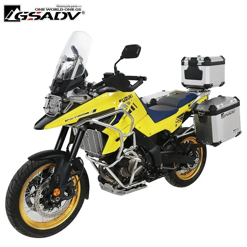 Motorcycle Case Aluminum Top Box Side Box Luggage with Bracket Side Carrier Waterproof Storage Trunk for Suzuki V-Strom DL1050XT