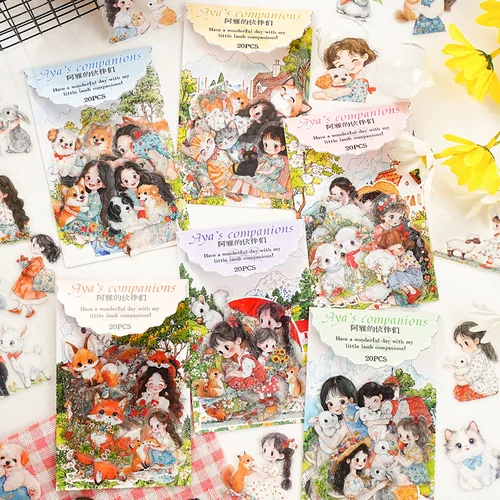 Imagen 2 del producto 20 piezas pegatinas de papelería Kawaii, pegatinas decorativas para planificador de diario basura de los compañeros de Aya, álbum de recortes