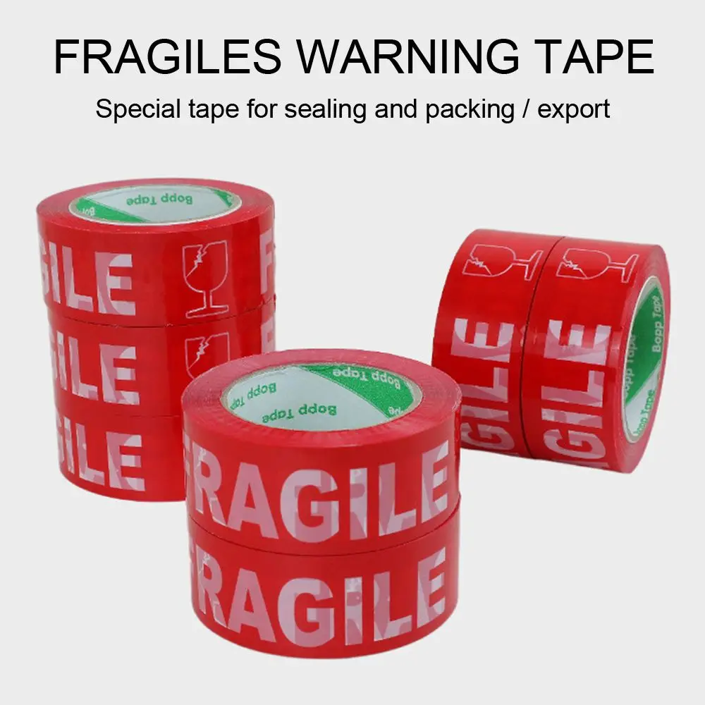 شريط لاصق متين من الكرتون اللوجستية الحمراء، شريط تحذيري هش