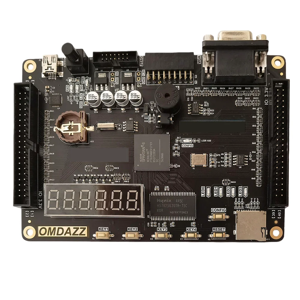 FPGA Learning Board Spartan-6 XC6SLX16 Development with 256Mbit SDRAM, VGA, USB, MicroSD, RTC & Expansion I/O for Learning
