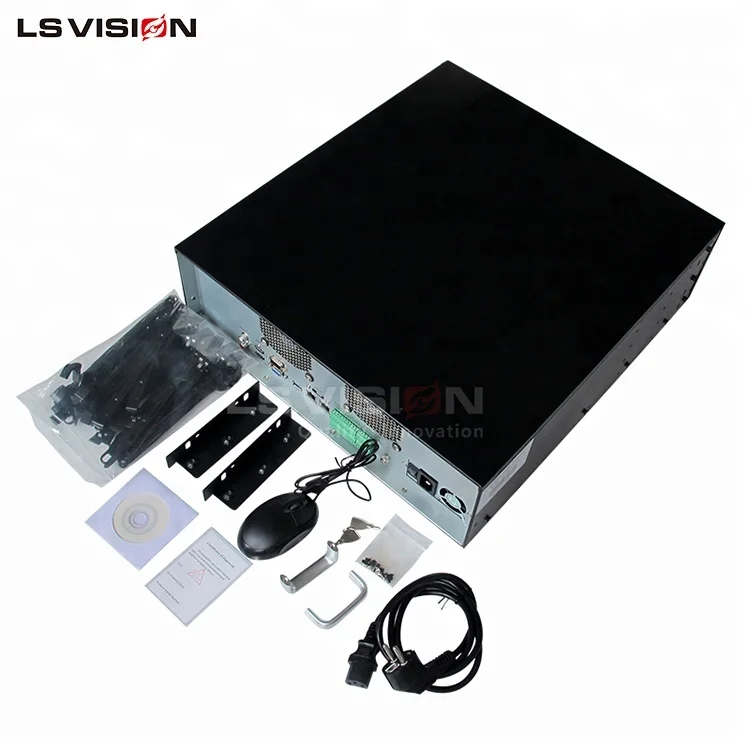 LSVISION H.265 Hi3536 P2P IP Video Surveillance 64CH Network Video Recorder 64 Channel NVR Support 16 Sata 1 ESATA