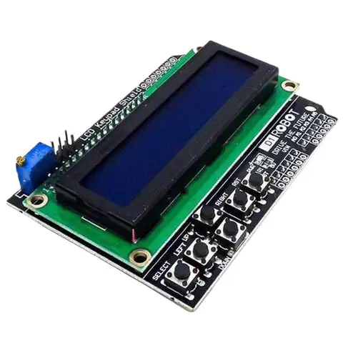 HD44780 LCD Keypad Shield 16x2 LCD1602 I2C Display Module 2x16 Characters (with Blue Background and White Characters) Compatible