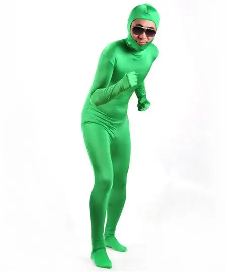 Herren Ganzkörper Spandex Zentai Bodysuit sexy Erwachsenen Kostüm Catsuit mit offenem Gesicht