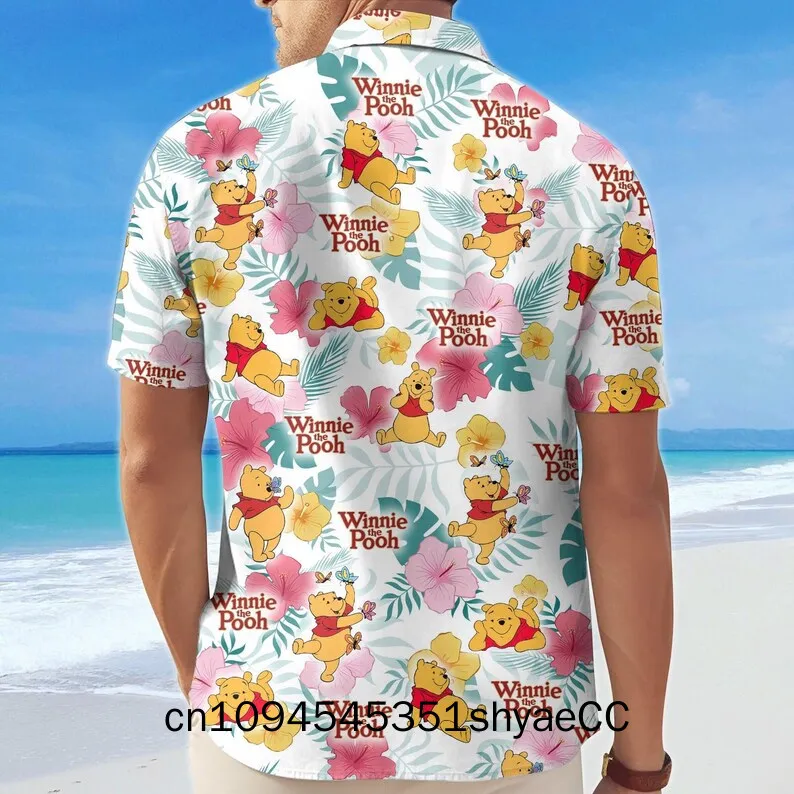 Winnie The Pooh Aloha Button Shirt, Pooh Bear Shirt And Shorts, Disneyland Trip Men Shirt, Magic Kingdom Summer Shirt, Disney Sh
